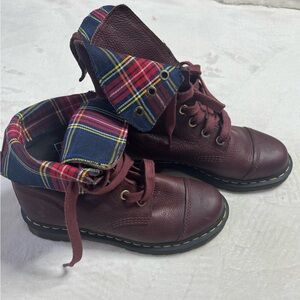 Dr Martens Aimilita Women’s Grizzly boots in Cherry Red
